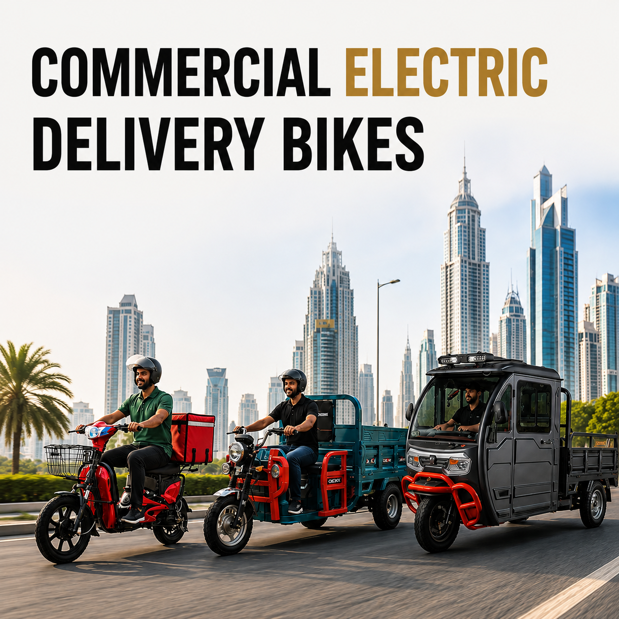 Commerical Electric Cargo Delivery Bikes in Dubai by RockFlock for modern businesses