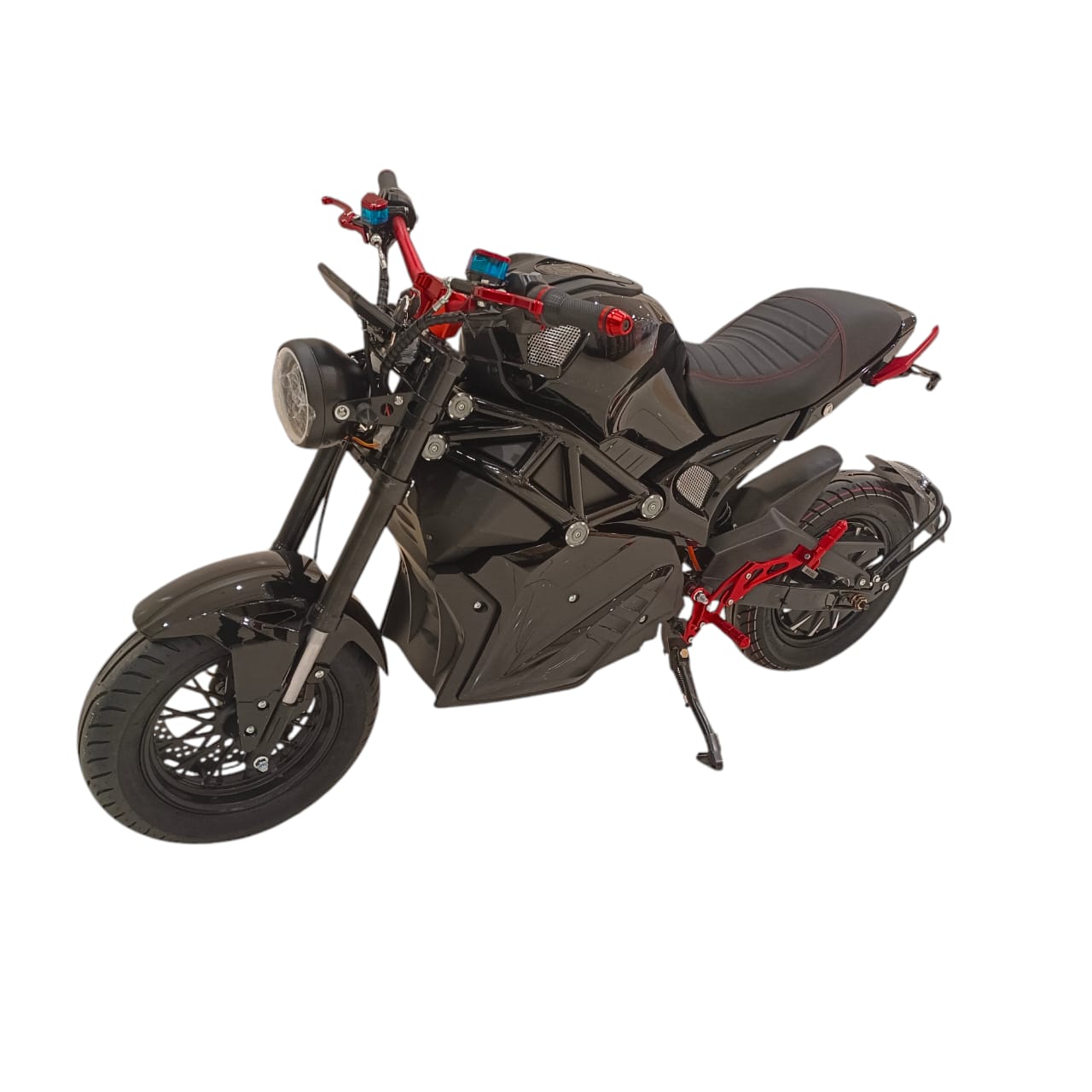 A-1 Two Seaters Stylish Electric Motorcycle black front angle