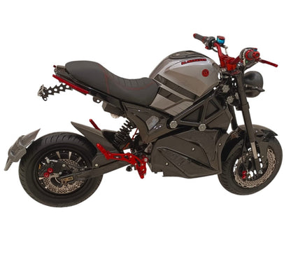 A-1 Two Seaters Stylish Electric Motorcycle silver right side view