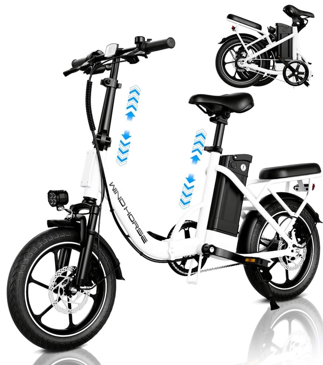 WindHorse W2B adjustable handlebar and foldable electric bike design