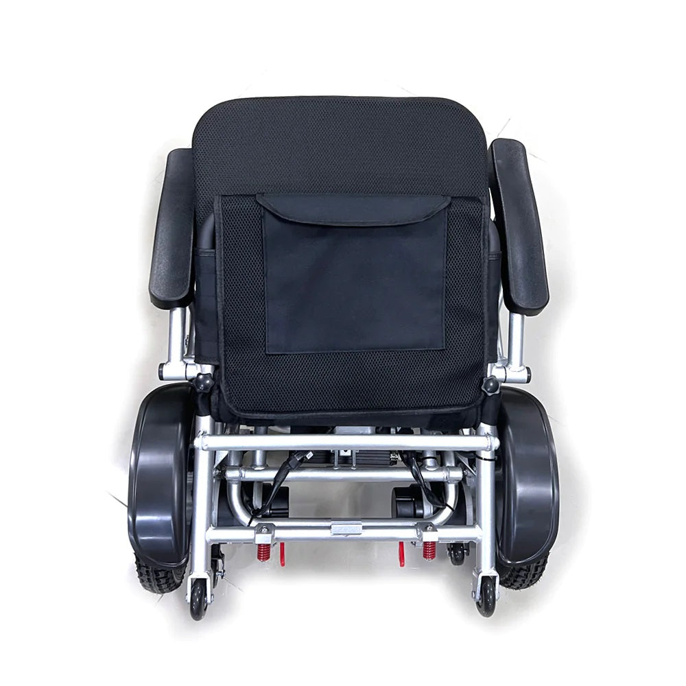 CN-6012 remote control enabled electric wheel chair, folding view