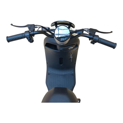 D-01 electric bike handlebar cockpit view with display and ignition