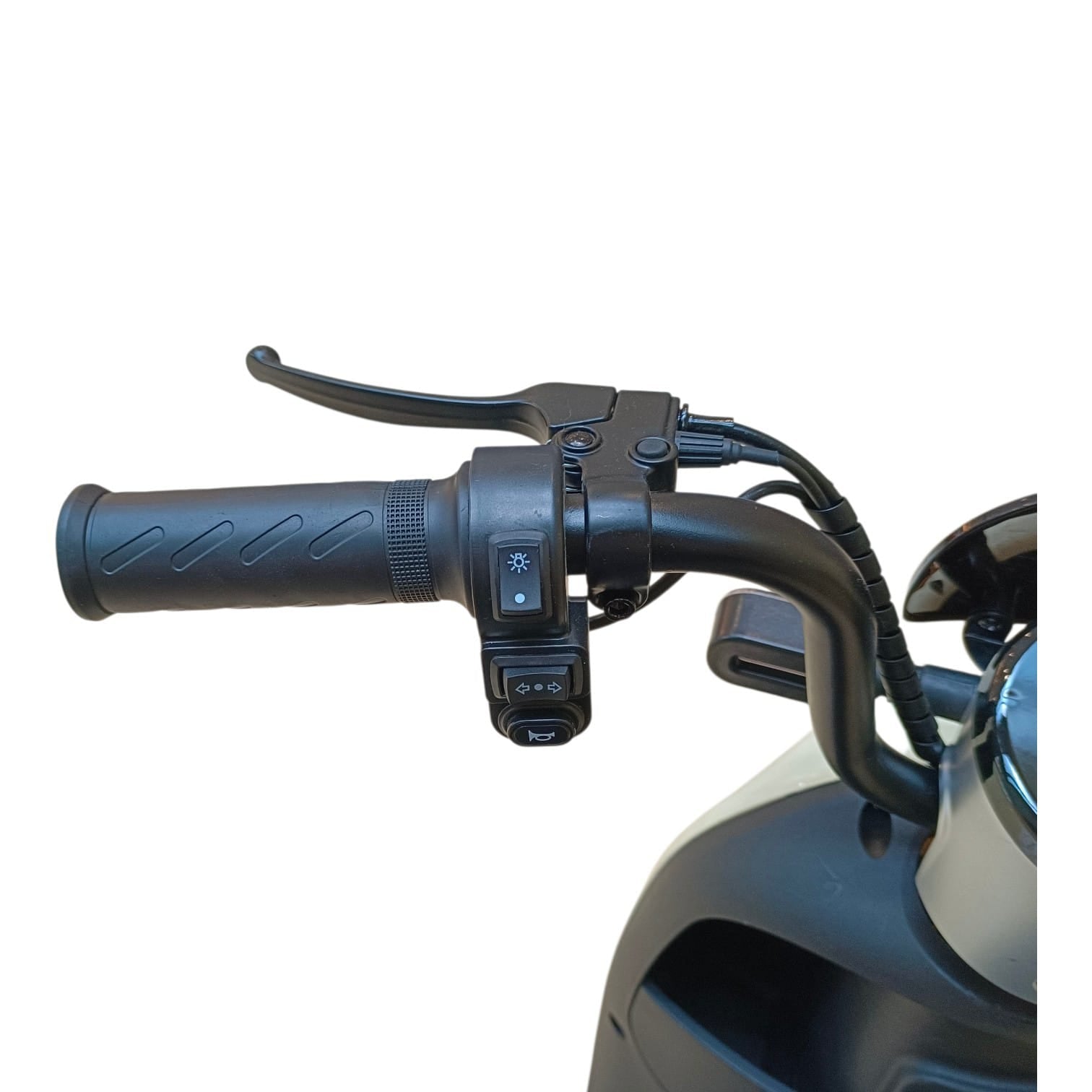 D-01 e-bike left handlebar controls with light indicator and horn switches