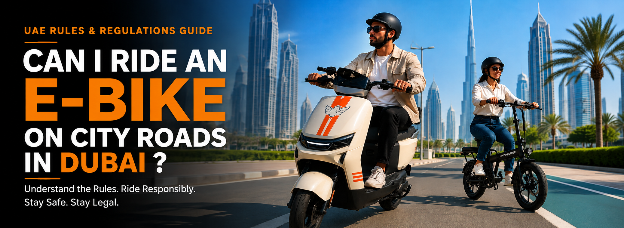 Can I Ride an E-Bike on City Roads in Dubai? UAE rules and regulations guide featuring electric bikes on Dubai roads