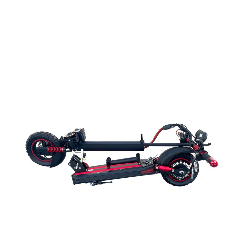 E10 Pro Foldable E-Scooter with Seat folded for easy storage and transport
