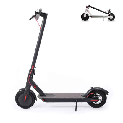 M365 Foldable E-Scooter folded and unfolded side profile showing compact portable design.