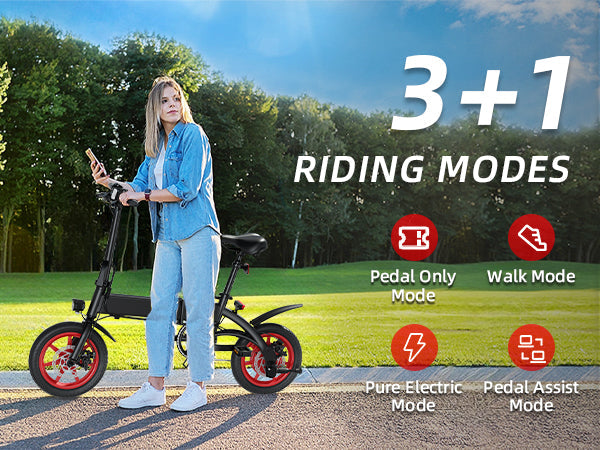 C19 Single Seater Foldable E-Bike with Pedals-GIGILHUB