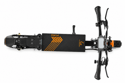 KUGOO F1 Pro electric scooter top view showing wide foot pedal and handlebars