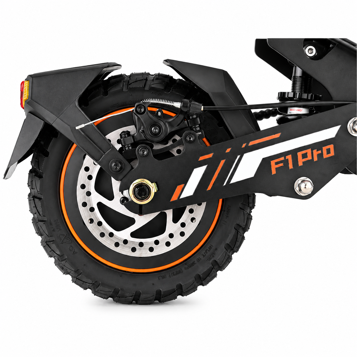 KUGOO F1 Pro electric scooter rear wheel with disc brake and rear suspension