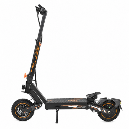 KUGOO F1 Pro 800W seatless electric scooter with wide foot pedal side view