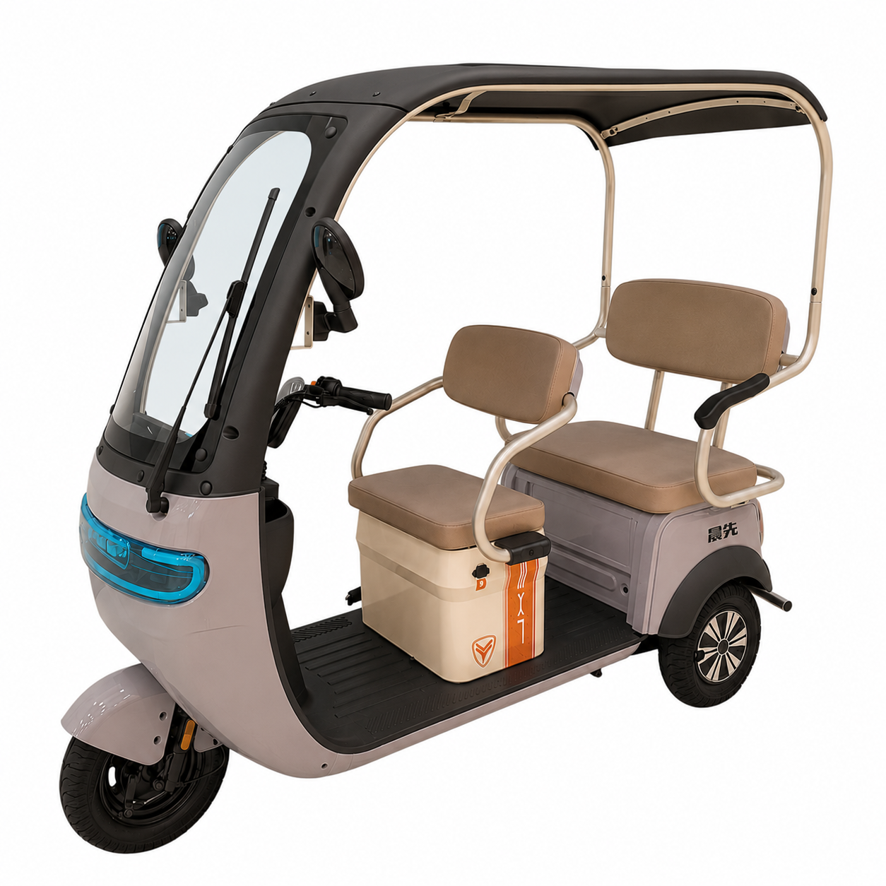 F7C Tri Wheel E-scooter for family in Gray color Front left view