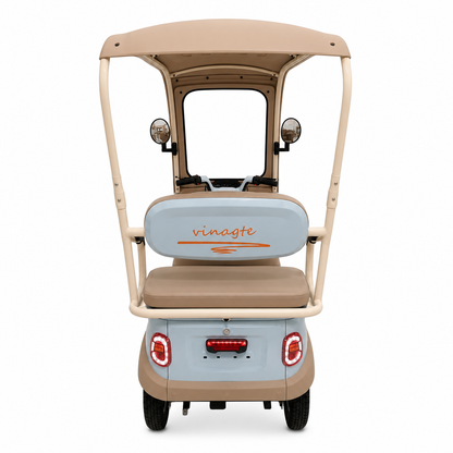 Rear view of F7C tri-wheel electric family buggy