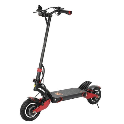 Kugoo G1 high-performance dual motor electric scooter front angled view with front and rear suspension, hydraulic disc brakes and foldable frame