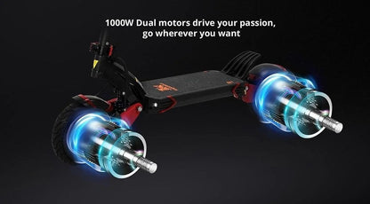 Kugoo G1 2000W dual brushless motor system delivering powerful acceleration, high speed and exceptional climbing performance