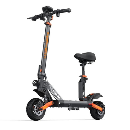 Kugoo G2 Pro electric scooter side profile with adjustable seat installed