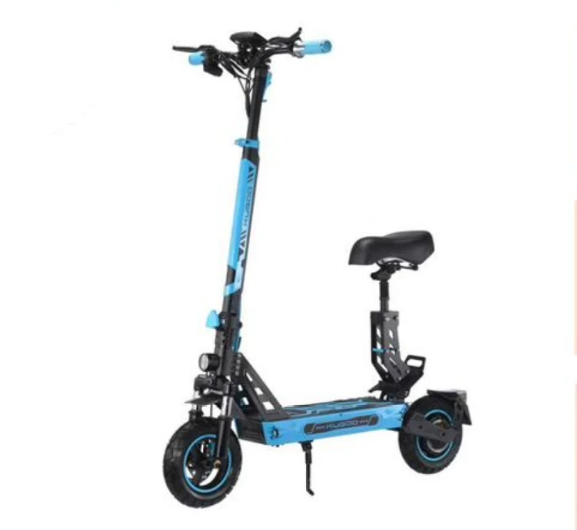 Kugoo G2 Pro Plus electric scooter with removable seat in blue