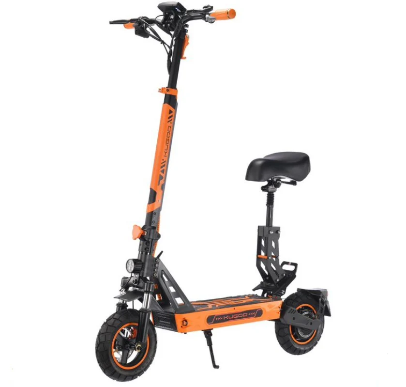 Kugoo G2 Pro Plus electric scooter with removable seat in orange