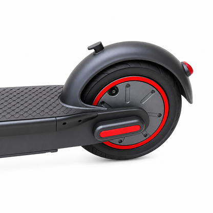G30 MAX Foldable Electric Kick Scooter rear hub motor and rear wheel close-up with pneumatic tyre