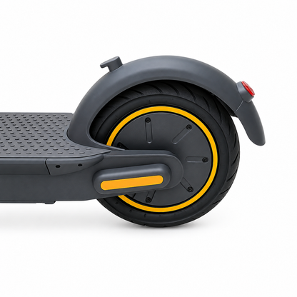 G30 MAX Foldable Electric Kick Scooter rear hub motor and pneumatic tyre close-up