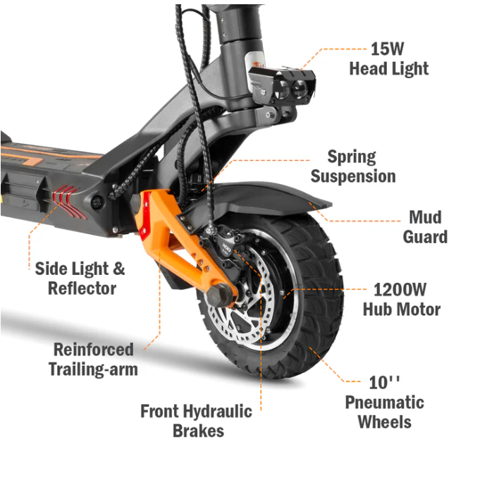 Kugoo G3 Pro – Front Suspension & Hydraulic Brakes