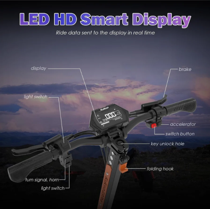 Kugoo G3 Pro – Ergonomic Handlebar Controls