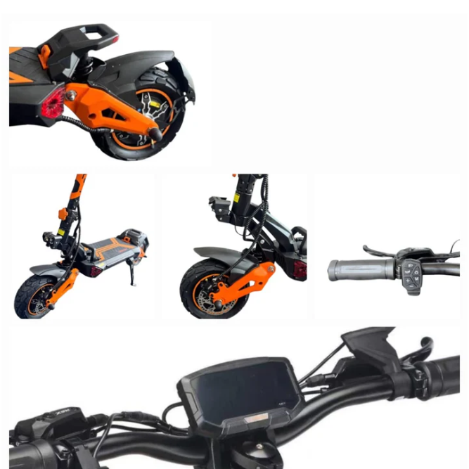 Kugoo G5 Pro Max electric scooter wheels suspension controls and LCD display