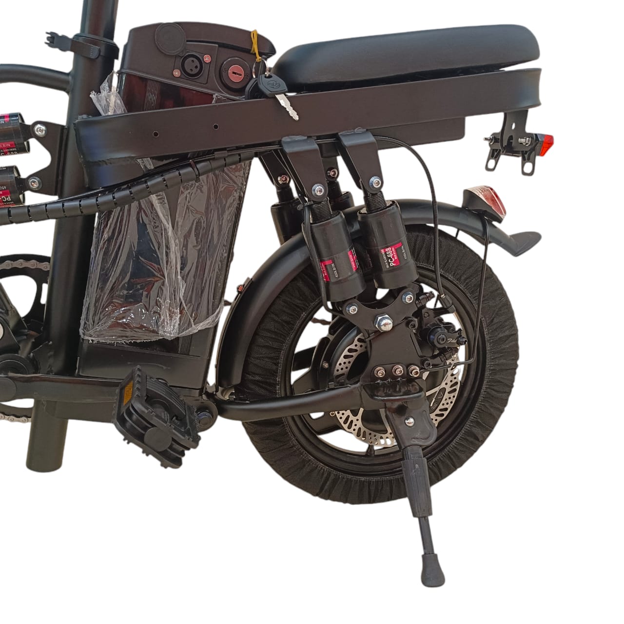 Two Seater Folding E-Bike with Pedals & Detachable Battery