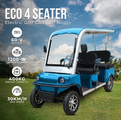 RockFlock ECO Friendly 4 Seater Electric Golf Cart ECO Size