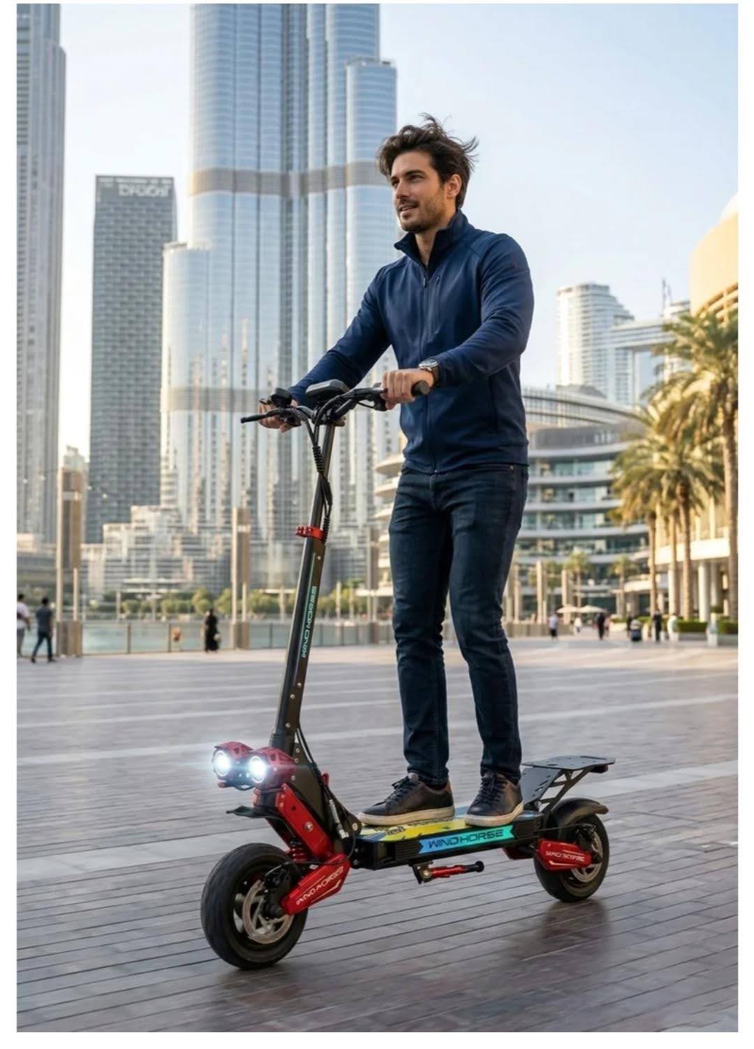 WindHorse H7 electric scooter riding in Dubai