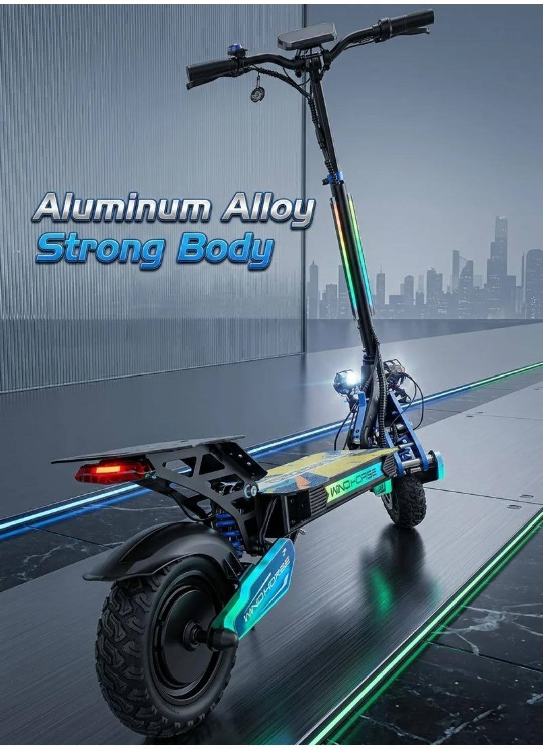 WindHorse H7 aluminum alloy electric scooter rear angle