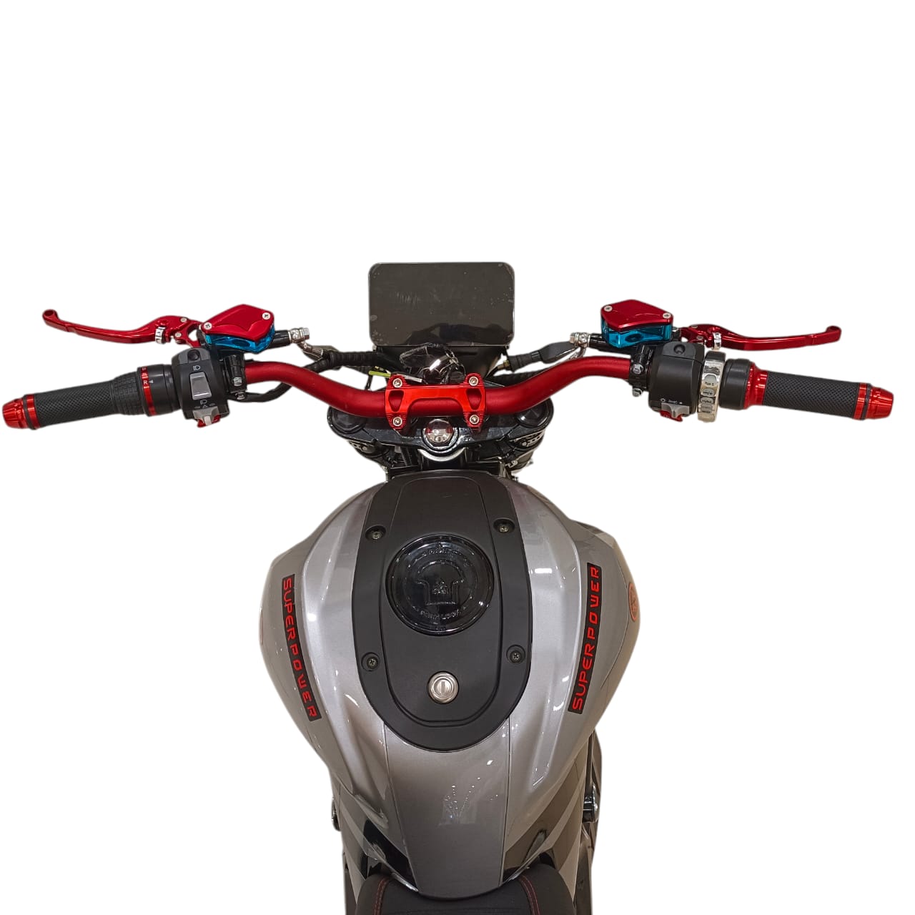 Handlebar and LCD display controls of A-1 electric motorcycle