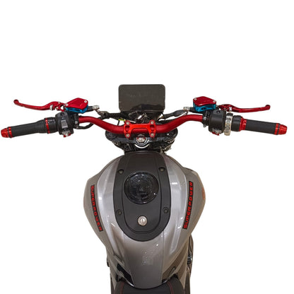 Handlebar and LCD display controls of A-1 electric motorcycle