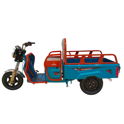 1.1 MTR Small Size Tri-Wheel Electric Cargo Bike side profile showing 1.1 meter cargo bed, compact design and durable electric utility vehicle