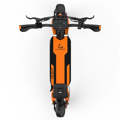 Kugoo LX10 Pro electric scooter top view showing wide deck, LCD display and handlebars