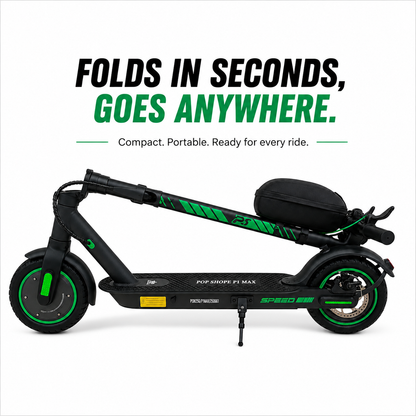 M365 P1 MAX electric scooter folded for compact storage and easy transport