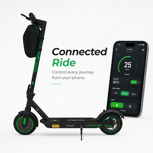M365 P1 MAX electric scooter with mobile app connectivity and smart ride controls
