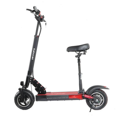 Kugoo M4 Pro electric scooter with removable seat, 600W brushless motor and foldable frame.