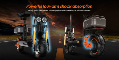 Kugoo M5 Pro Front Suspension and Dual LED Headlights