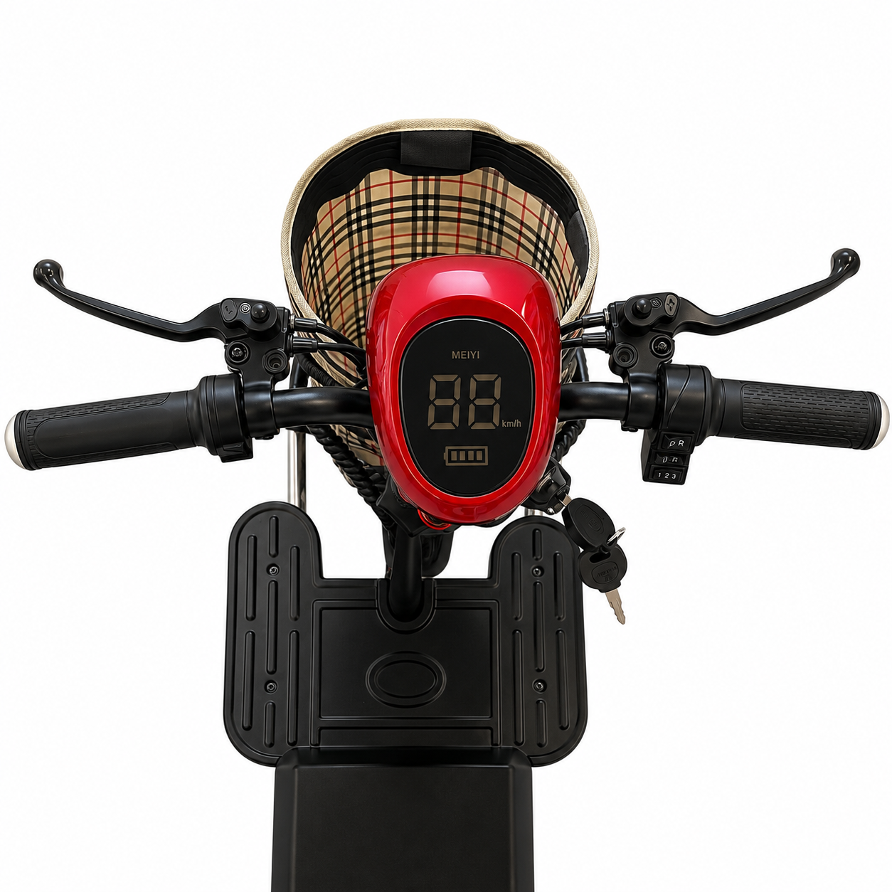 MM-01 Mobility Scooter digital display and handlebar top view