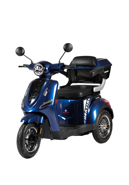 CM-02 Tri Wheel Mobility E-Bike front right view in blue