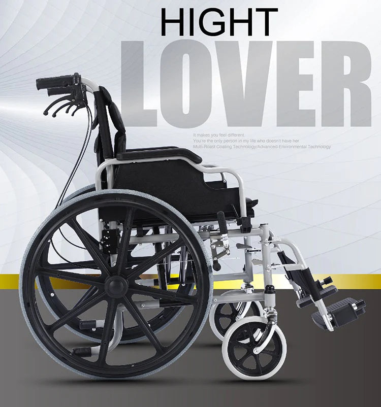 S01 Widened seat Manual wheel chair, Side view