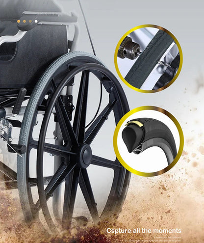 S01 Widened seat manual Wheel chair, Tires view