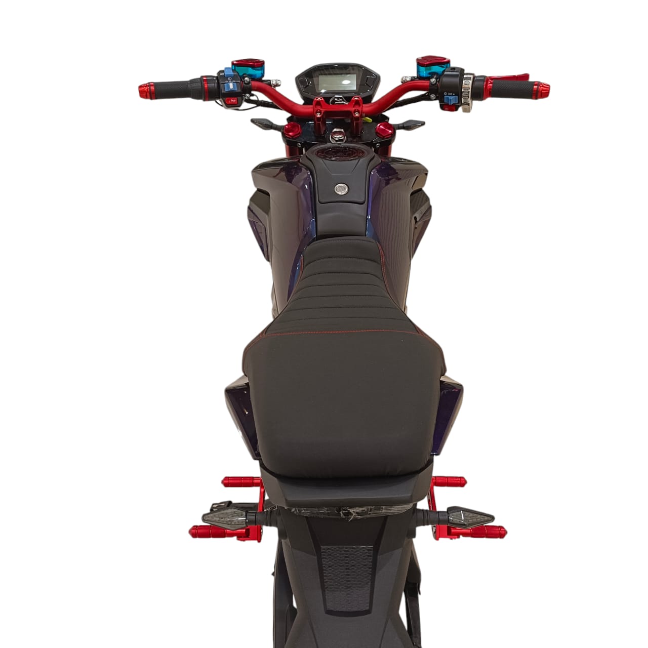 Comfortable two-seater ergonomic seat of A-2 Electric Motorcycle.