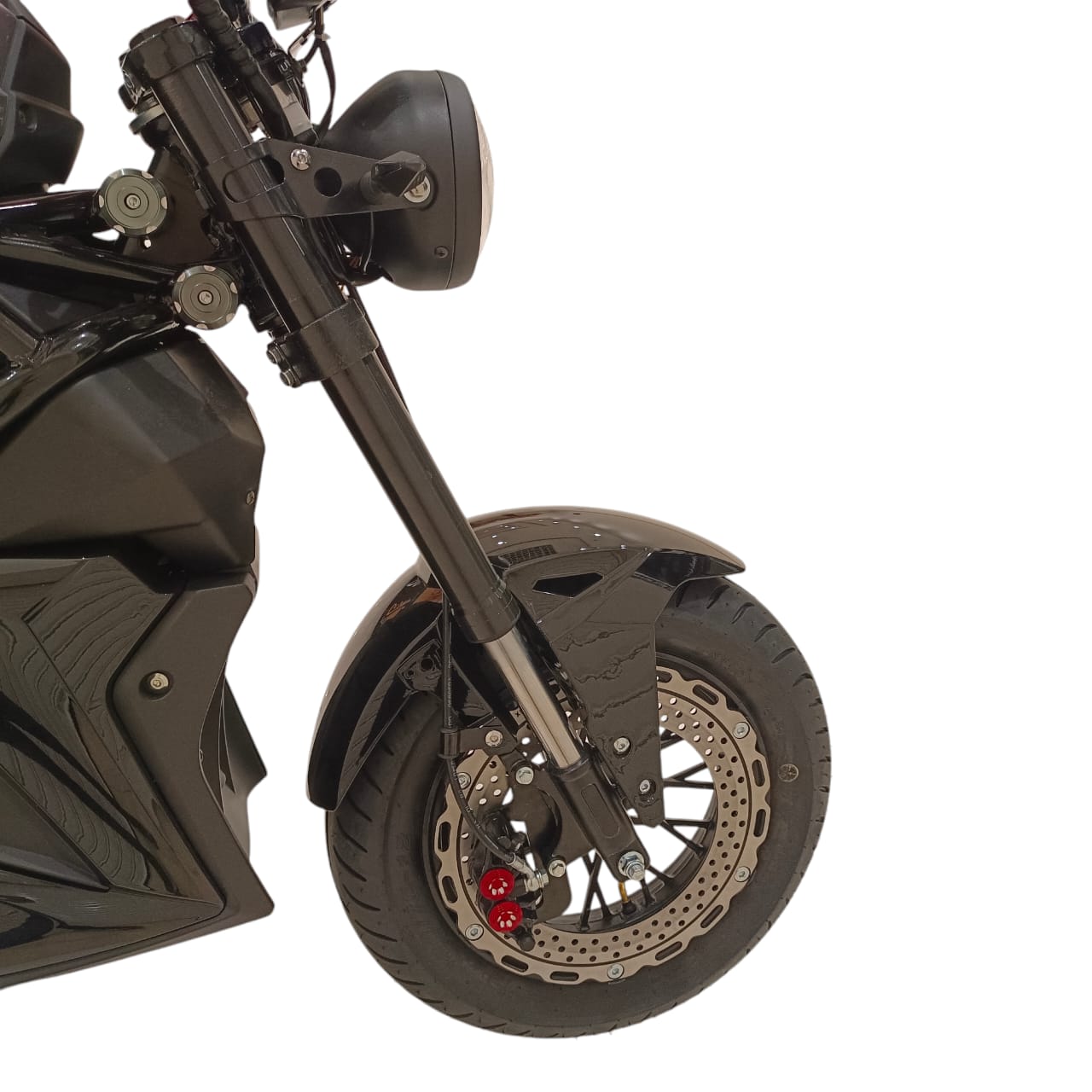 Front wheel with hydraulic oil disc brake of A-1 electric motorcycle