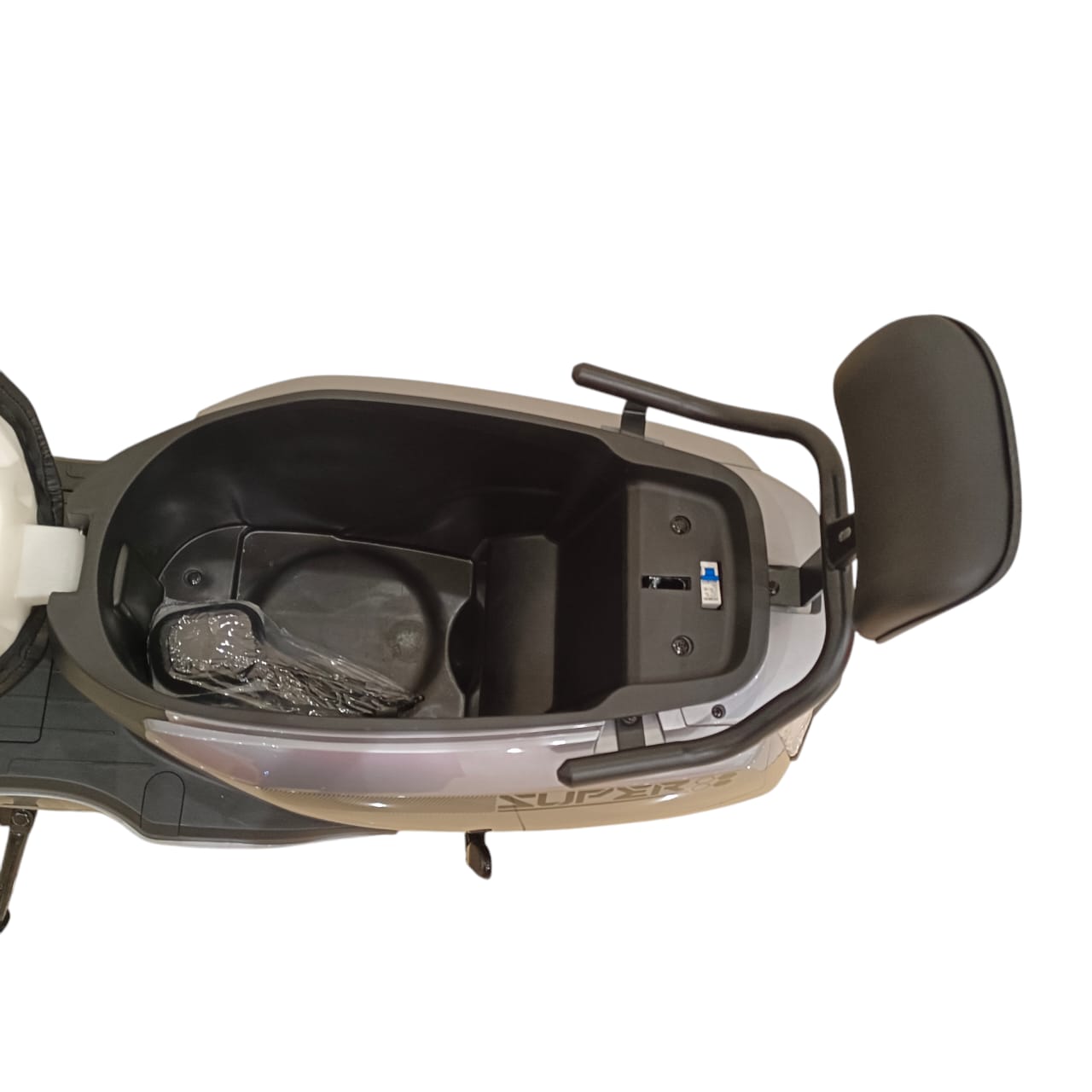 Storage box under seat view