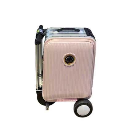 Electric Ride-On Suitcase 20L Pink folded travel mode