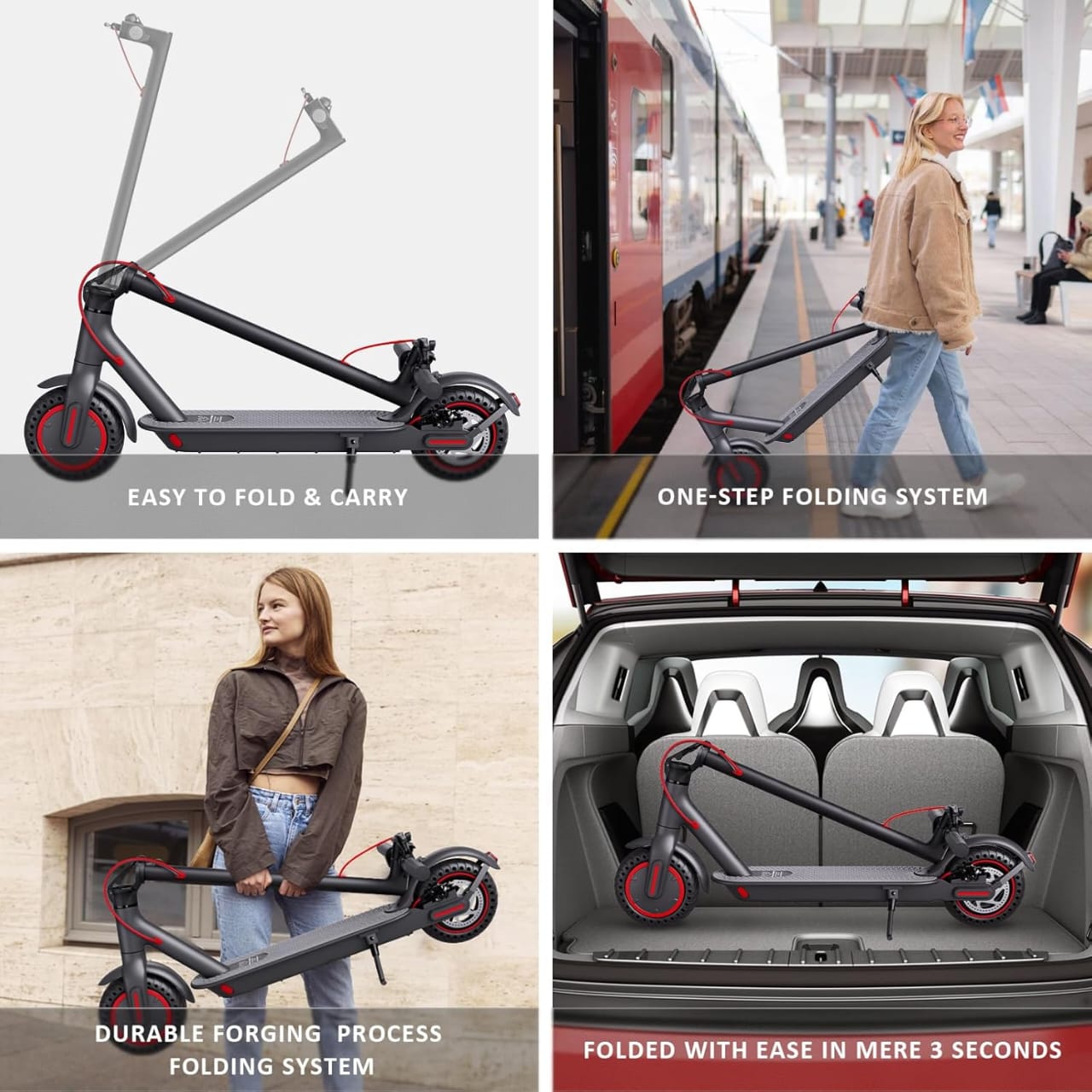WindHorse T1 quick folding electric scooter for easy transport