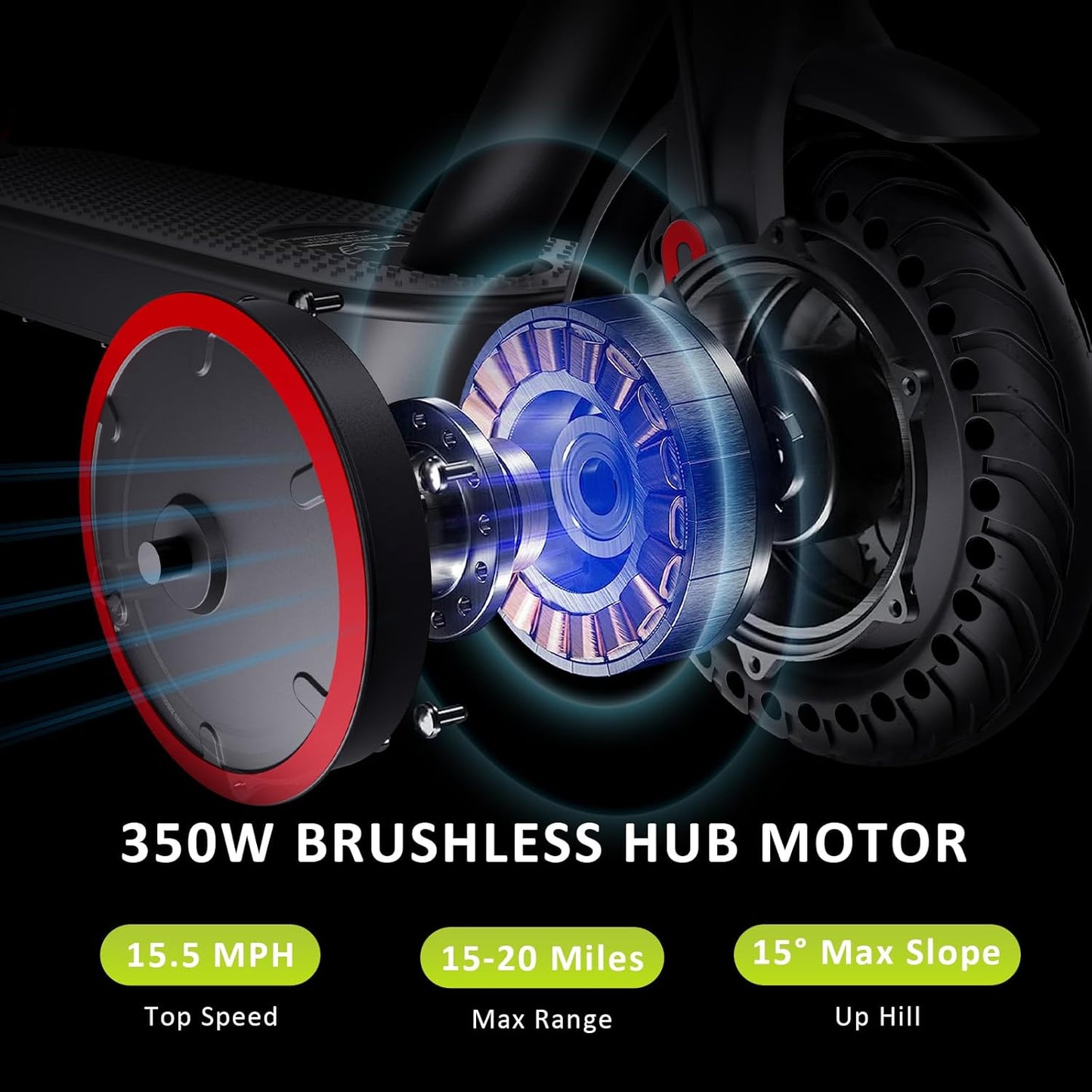 WindHorse T1 350W brushless hub motor for smooth commuting