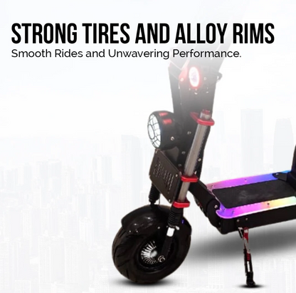 T5 Monster alloy rims and durable road tires