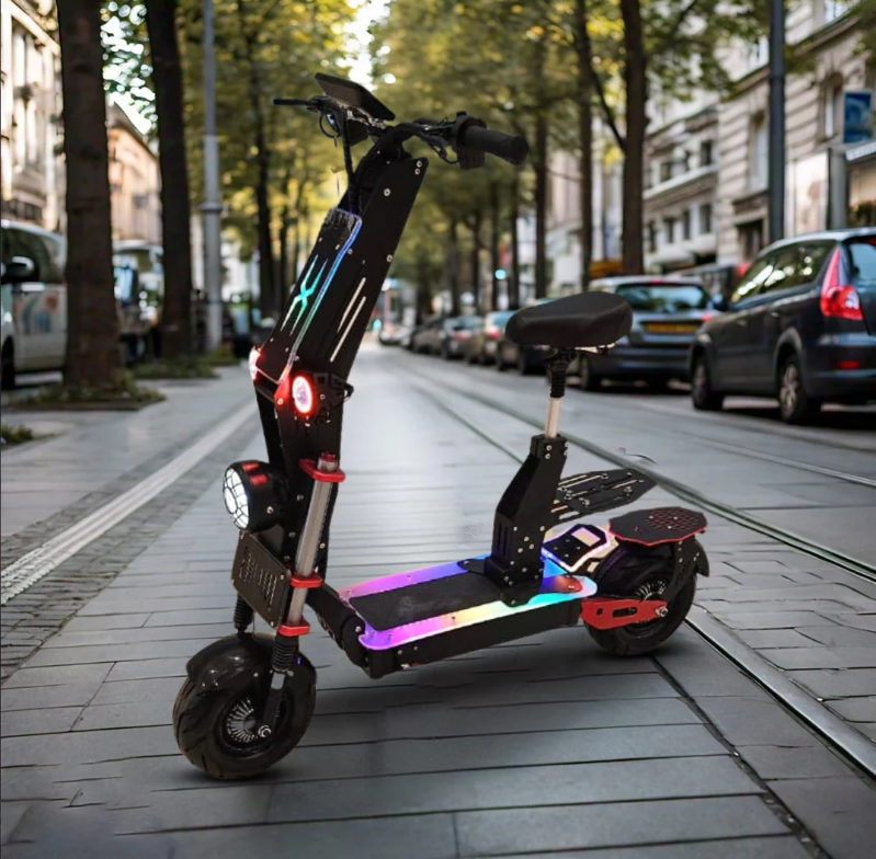 T5 Monster 8000W electric scooter parked on city street
